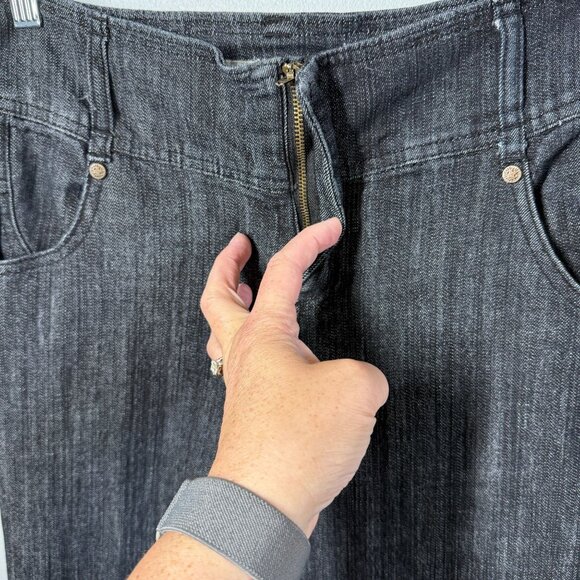 Boom Boom Trouser Jeans Wide Leg Juniors 13 Mid Rise Straight Leg Dark Wash - Picture 7 of 11